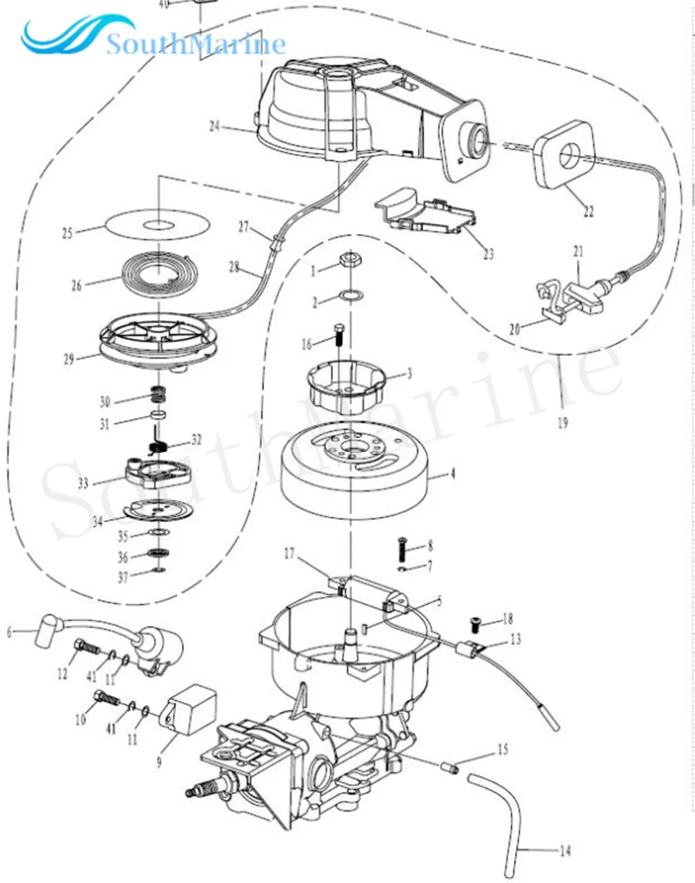 Unidad CDI de Motor de barco de T3.6-04000400 para Parsun HDX, Motor fuera de borda de 2 tiempos, T2.5, T3.6, HDX3.6, C.D.I. Conjunto