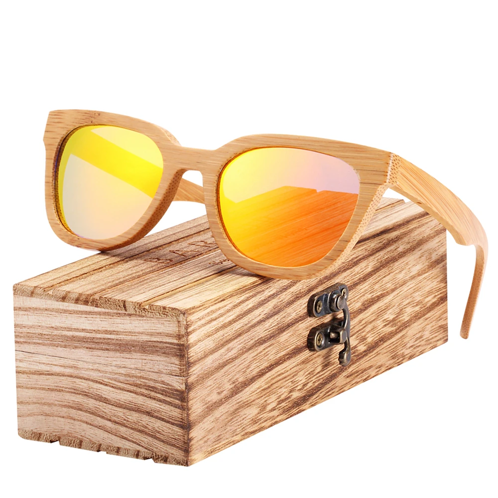 BARCUR Nieuwe Bamboe Zonnebril Mannen Houten Zonnebril Vrouwen Brillen UV400 Bescherming Gepolariseerde Shades Beste Cadeau