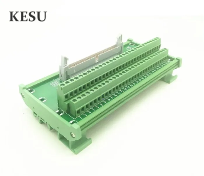 IDC60Pin 2.45mm IDC-60 Pin Male Connector to 60-Pin Terminal Block Breakout Board Adapter PLC Relay Terminals DIN Rail Mounting