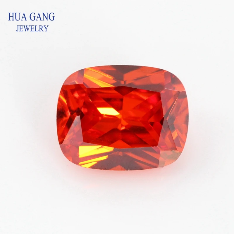 

5A Orange Baguette Shape Cut CZ Stone Synthetic Gems Cubic Zirconia For Jewelry Size 5x7~10x14