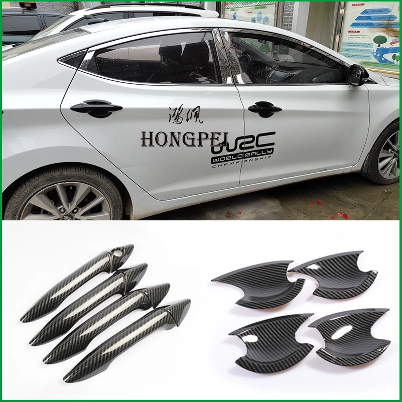 

Car Styling Door Handle Bowl Cup Frame Cover Sticker Trim For Hyundai Elantra 2011 2012 2013 2014 2015 Car Accessories