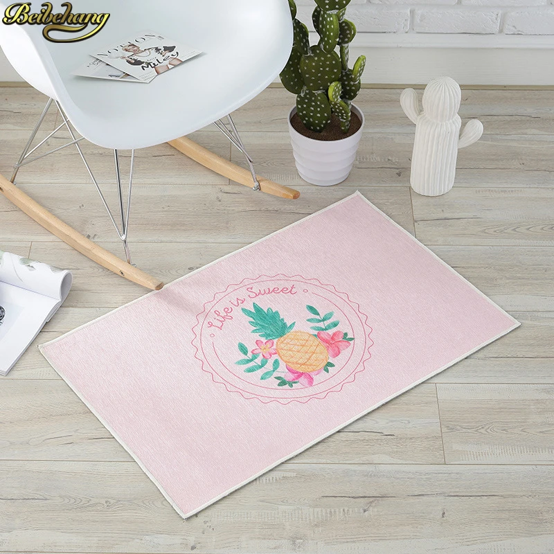 beibehang Simple modern printed living room coffee table bedroom carpet mats Nordic rectangular door mat non-slip foot mat