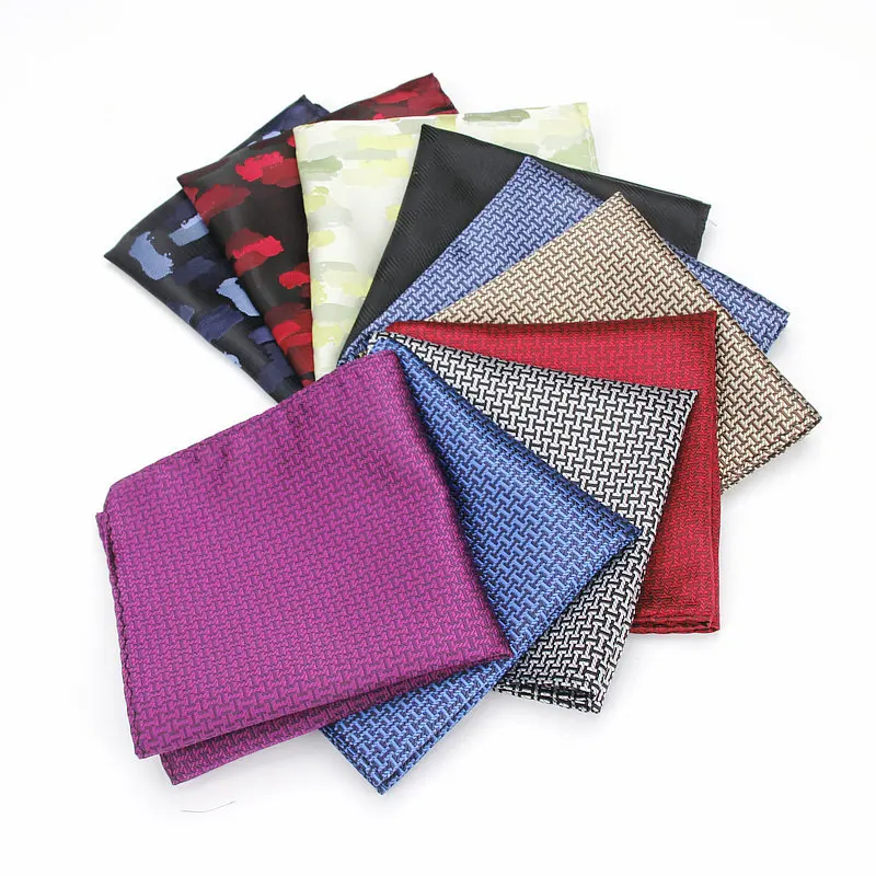 Mens Brand Pocket Square Geometric Pattern Handkerchief Fashion Hanky For Men Business Suits Hankies Towel Accessories 25cm*25cm