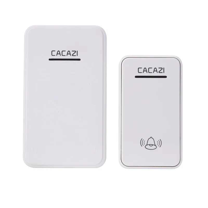 CACAZI Smart Wireless Doorbell DC battery-operated Waterproof led light Home Cordless Calling bell 48 CHime 6 volume Ring