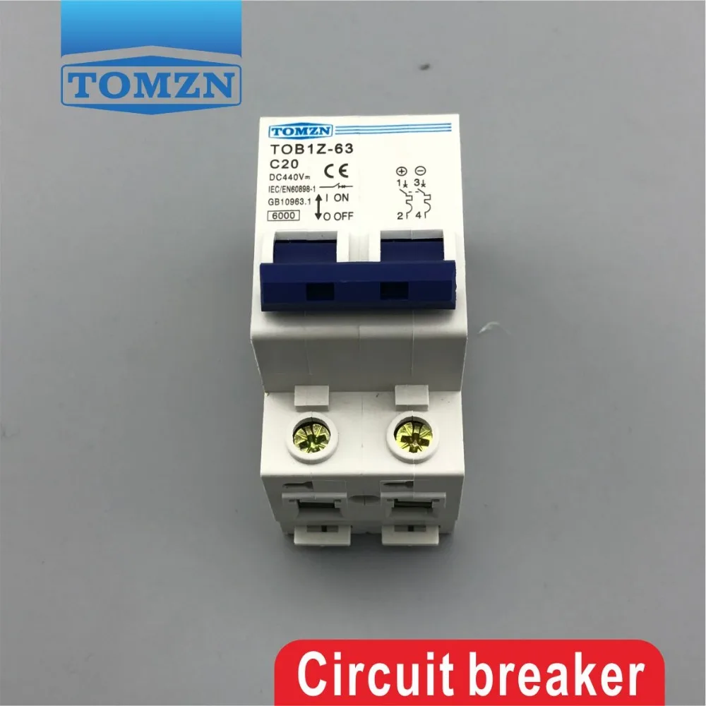 2P 20A DC 440V Direct Current Circuit breaker MCB