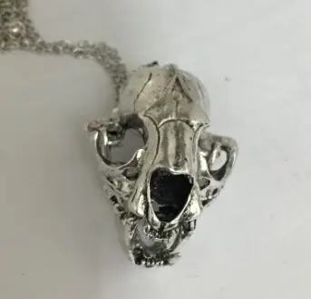 Punk Smilodon Necklace La Brea Tar Pits Saber 3D Toothed Tiger Cranium Skull Pendant Fashion Charm Dinosaur Jewelry