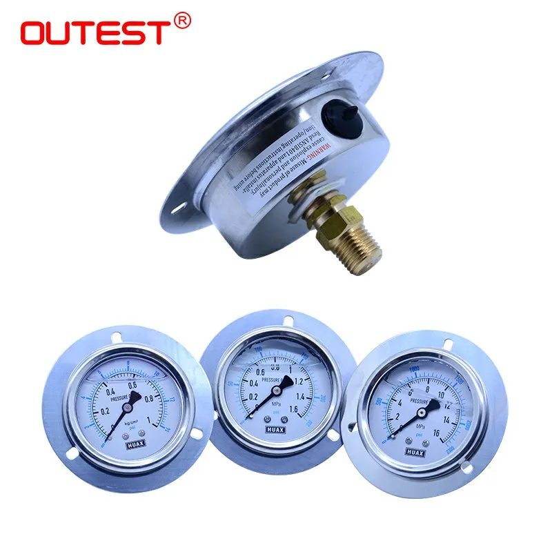 OUTEST Axial stainless steel Air oil water Hydraulic Pressure gauge Thread G 1/4 manometer pressure gauge Thread diameter 13mm