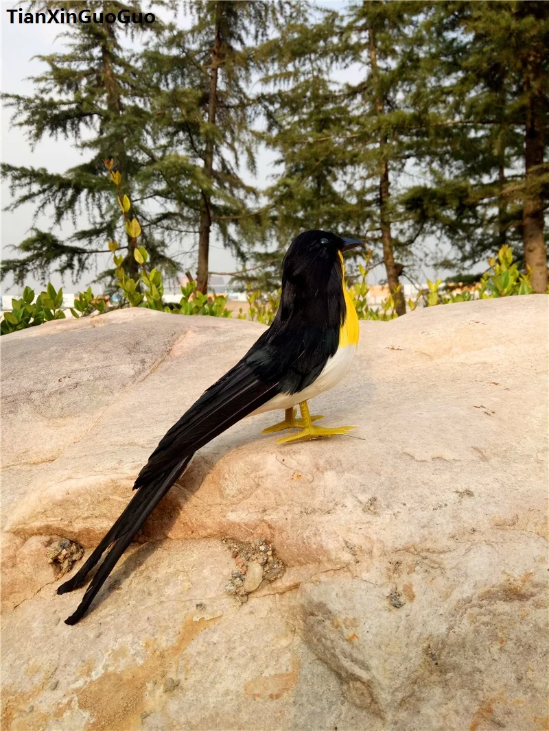 

about 22cm black feathers Swallow bird hard model,simulation bird teaching prop Ornament garden decoration gift s0313