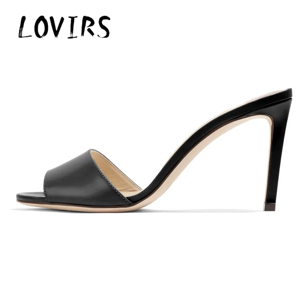 

LOVIRS Women Open Peep Toe Slingback Slides Shallow Sandals Slip On High Heel Stiletto Pumps for Dress Party Casual Leisure