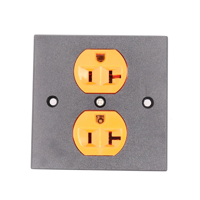 

1x US AC Orange Power Receptacle Wall Outlet Red Copper Socket HIFI Duplex Plate