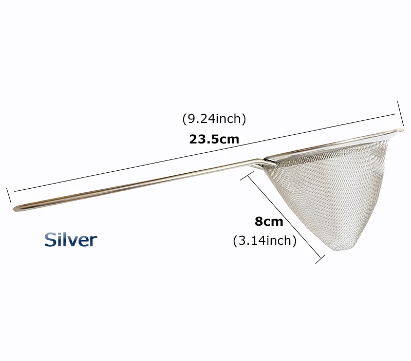 Cocktail Bar Strainer Fine Mesh Stainless Steel Conical Strainer Premium Mesh Cocktail Cone Strainer