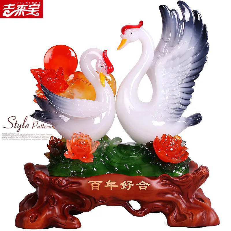 Girlfriends wedding gift to send wedding gifts creative wedding upscale utility room living room furniture craft Swan Decoration