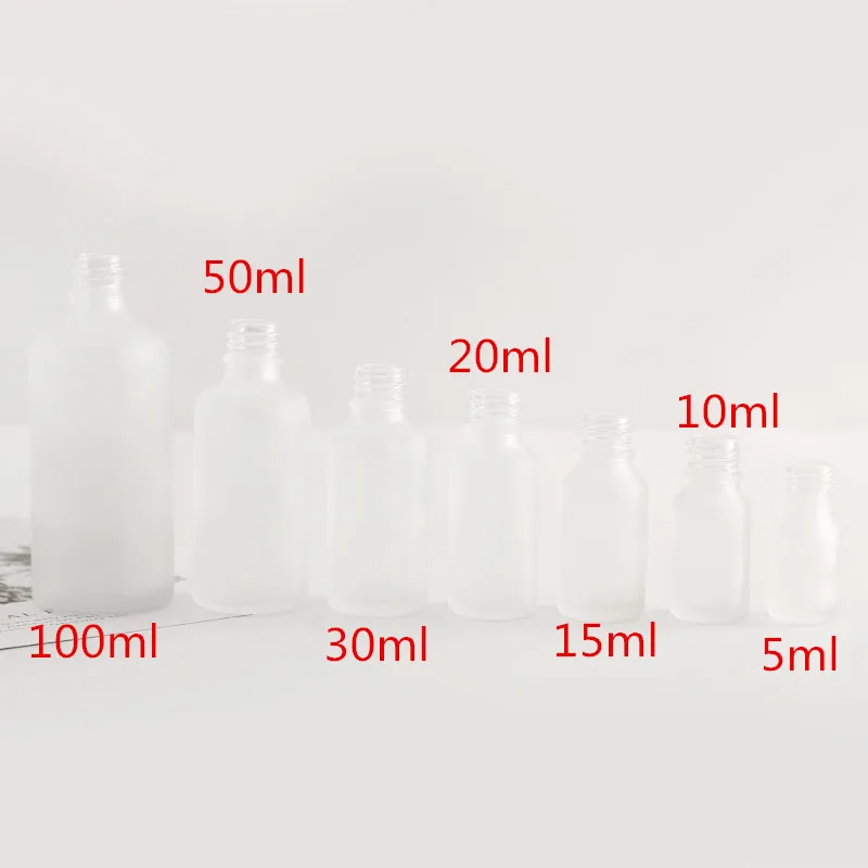 12X5Ml 10Ml 15Ml 30Ml 50Ml 100Ml Vorst Glas Druppelflesje Lege Cosmetische verpakking Container Flesjes Etherische Olie Flessen