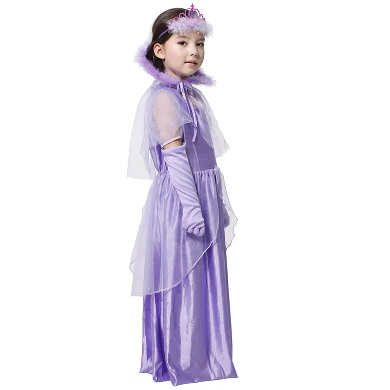 Paarse kleur kinderen meisjes bloemenmeisje prinses kostuum nieuwjaar Kerstmis Halloween carnaval cosplay kleding kinderen fancy dress