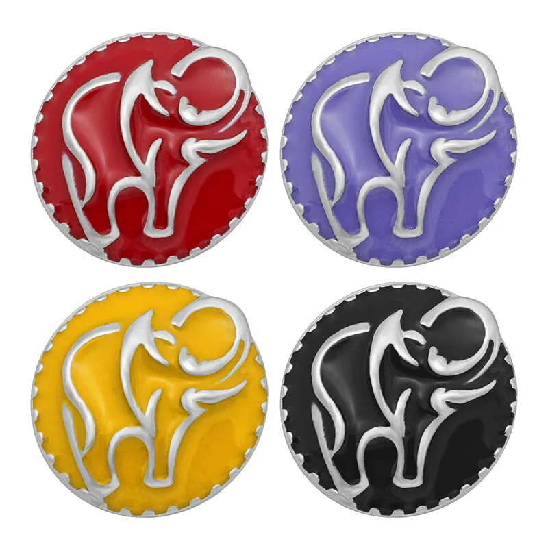 New Fashion Round 4colors beauty Oil Elephant metal 18mm snap buttons fit 18mm snap jewelry wholesale KZ3288