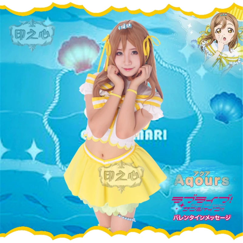 love live cosplay sunshine Aqours  Kunikida Hanamaru cosplay costume Halloween dress Free Shipping custom made summer