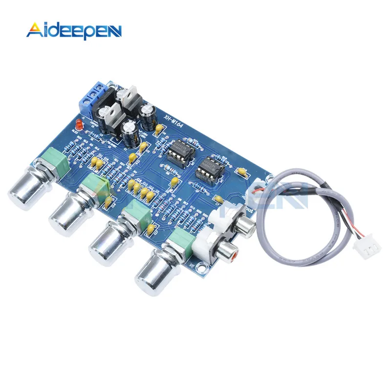 NE5532 Stereo Pre-amp Preamplifier Tone Dual-channel Audio Board 12-24V AC Amplifier Board 2.54-3P Interface With Audio Cable