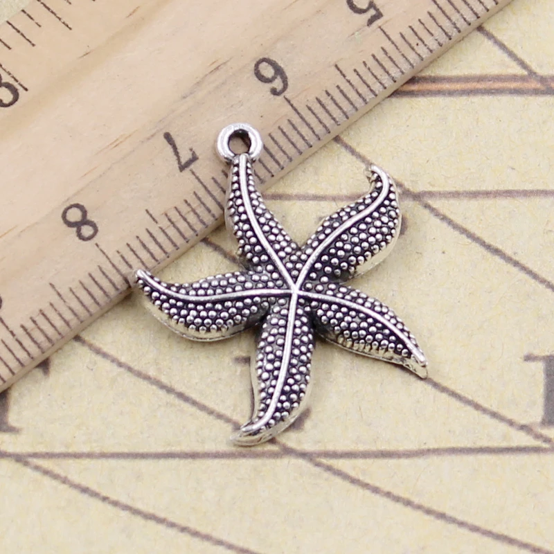 10pcs Charms Ocean Starfish 27x24mm Tibetan Bronze Silver Color Pendants Antique Jewelry Making DIY Handmade Craft Pendant