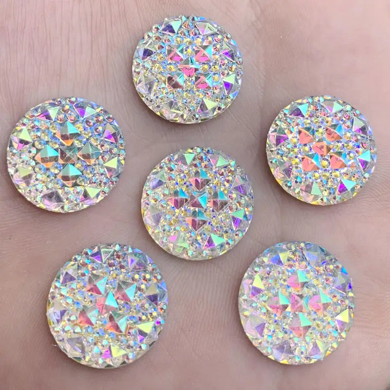 8mm&10mm&12mm&14mm&16mm&18mm&20mm&25mm&30mm AB Resin Flatback Rhinestones Round Crystal Stones  Strass for DIY Crafts