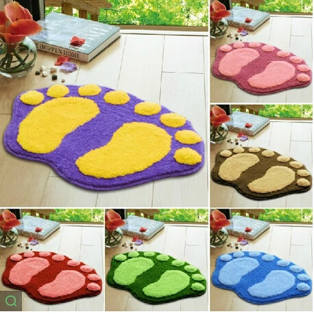 Bath mat door mat bathroom waste-absorbing big feet mats 60X40CM ZW69 Free Shipping