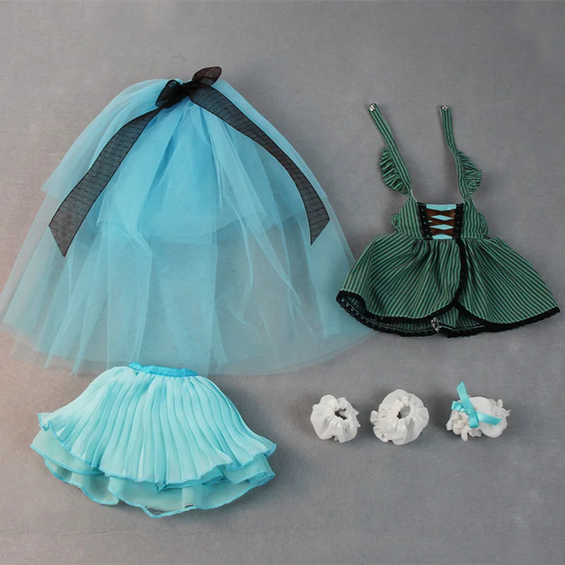 Clothes for 1/4 BJD 45cm Lace Dress blue and green Outfit Lolita lovely girl Forturn Days Special Offe gift