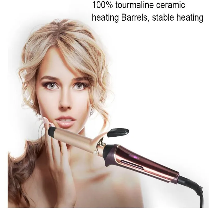 

Professional Electric Lcd Fast Heat Hair Curling Iron Wand Ceramic Roller Big Wave Style Curler Barrel Hairstyle Magic Spiral