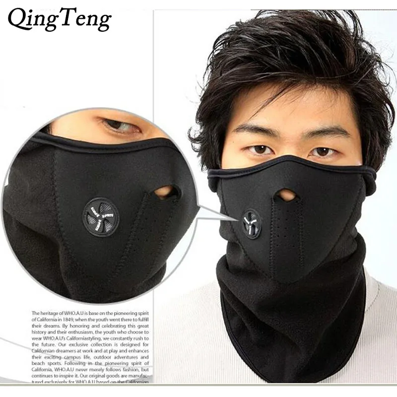 Winter Face Mask Neck Warmers Fleece Neoprene Face Mask Balaclava Motorcycle Cover Neck Scarf Half Face Mask