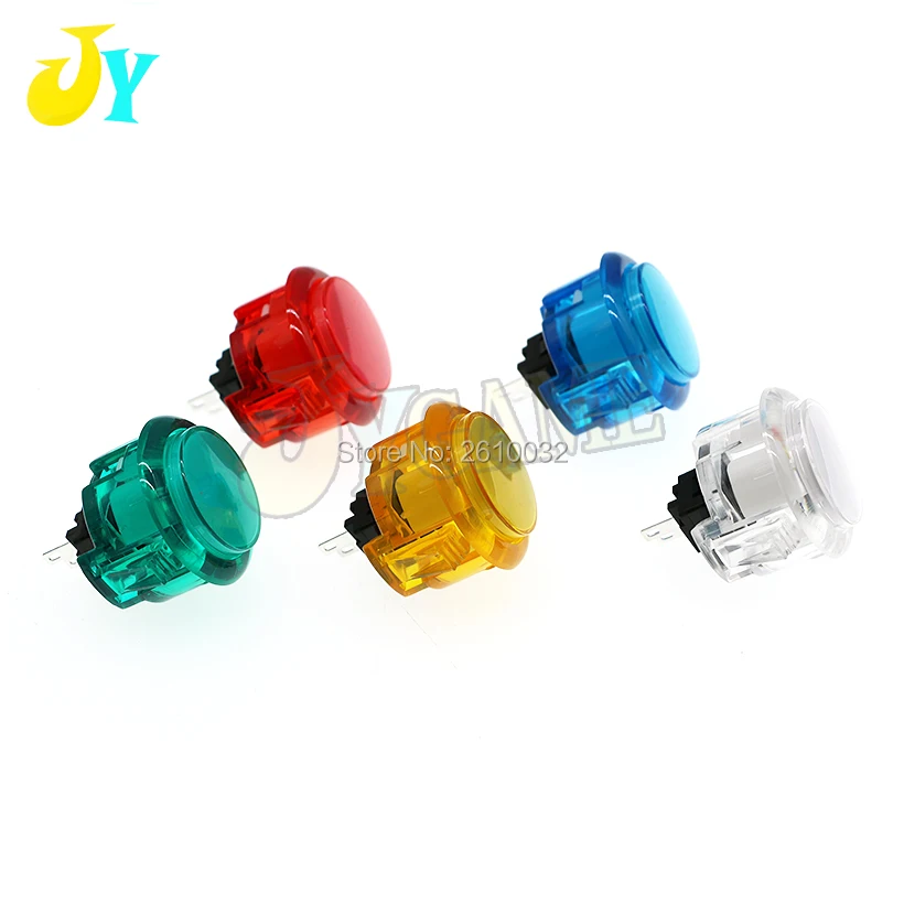 Copy SANWA OBSC-30 Push Button Clear 30MM Round Button With Microswitch Transparent Crystal Buttons Arcade Joytstick DIY