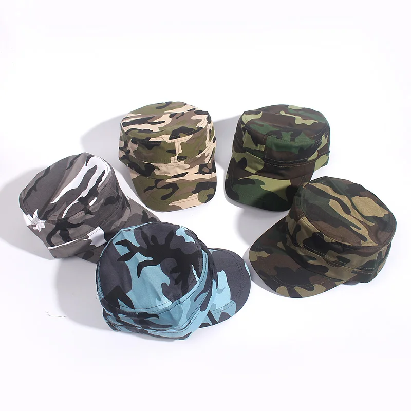 Classic Men Military Caps Men\'s Women\'s Fitted Flat Top Baseball Caps Army Camouflage Sun Hats Outdoor Sports Camping Style