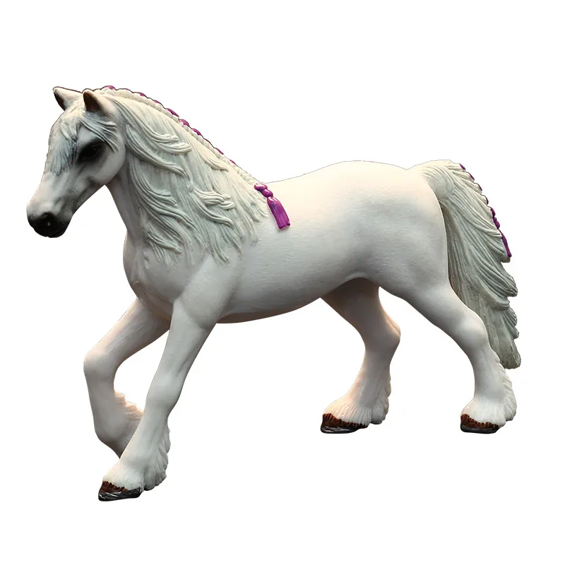 Plastic White Horse Model Figure Ranch Animal Farm Grassland Toys for Children Figurines Kids Toy Collection