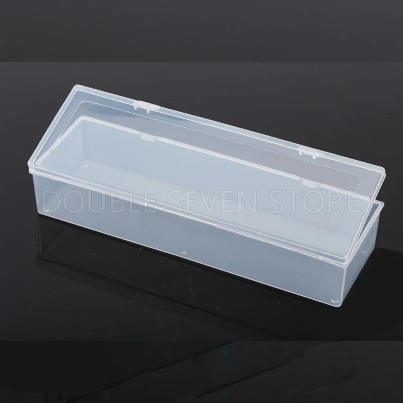 2pcs 25cm L Rectangle Flip Cover Plastic Storage Box PP Transparent Case Pack boxes DIY Making Part Material Accessories