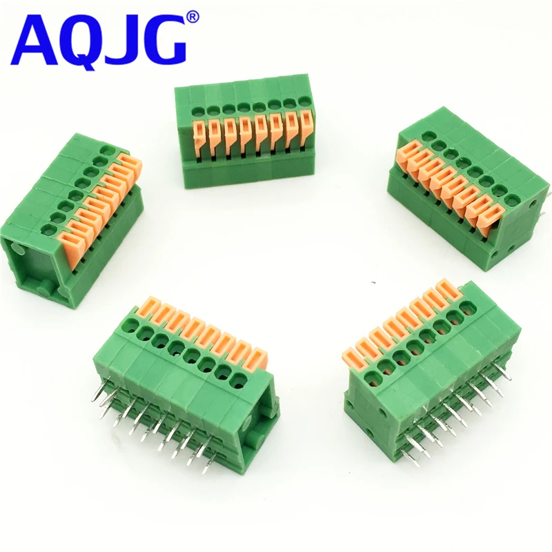 

100PCS/Lot 141R-2.54-8P 8Pin PCB Spring Terminal Block ROHS connector Pitch 2.54mm