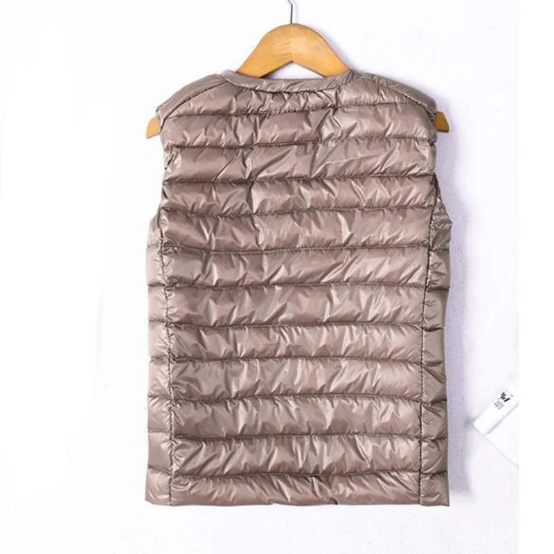 Sedutmo inverno ultra leve das mulheres para baixo jaquetas colete pato para baixo doat curto puffer jaqueta o-pescoço colete ed036