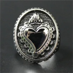 1pc Polishing Love Heart Ring 316L Stainless Steel Punk Style Lovers Ring