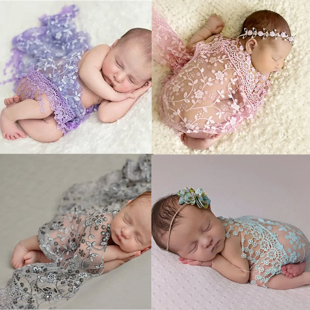 

17 Colors New Embroidery Lace Baby Photography Props Newborn Photography Wraps Blanket Flower Cloth Accessories