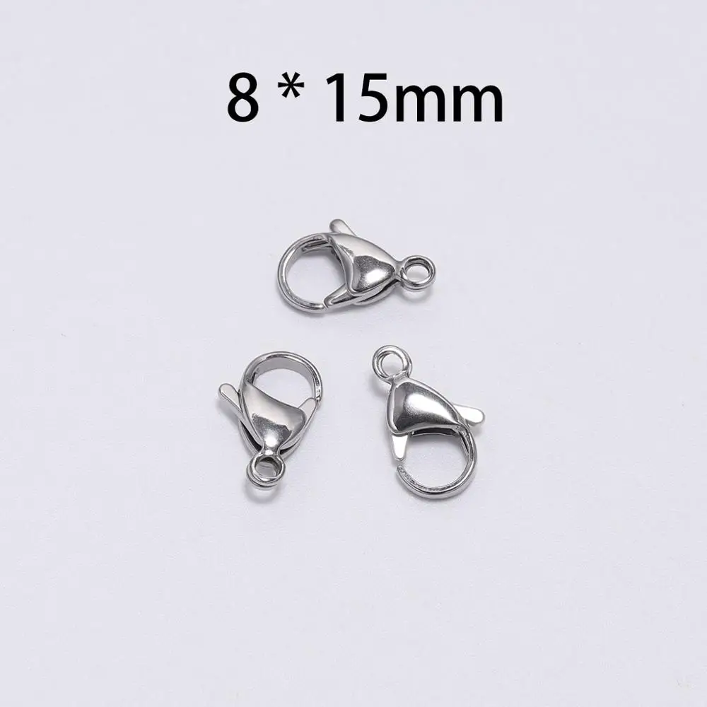 30pcs/lot Stainless Steel Lobster Clasps Lobster Clasp Hooks DIY Necklace Bracelet Chains Connector For Jewelry Findings Making