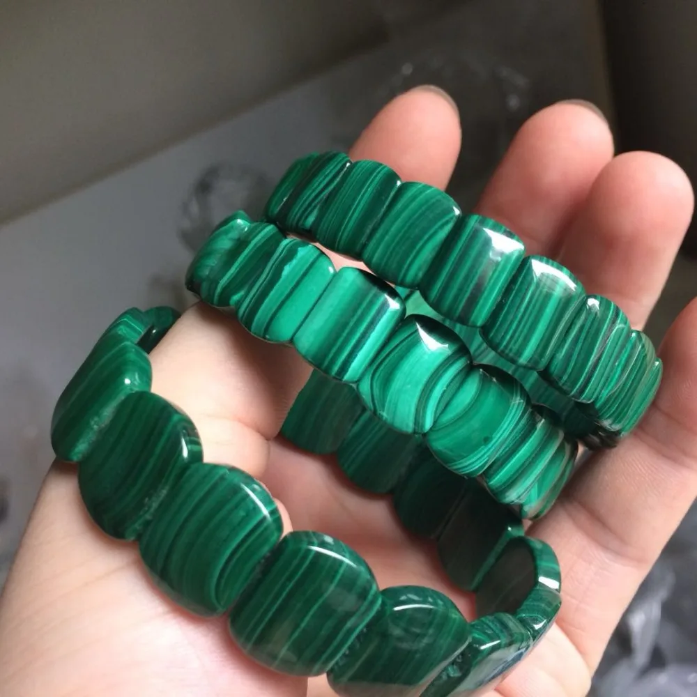 Pietra naturale malachite perline braclet naturale della pietra preziosa del braccialetto gioielli per la donna per il regalo del commercio