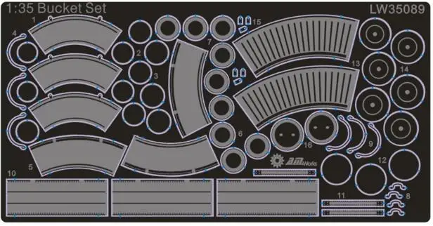 1/35 Scale Various Buckets 1 PC Etching Sheets For Military Model Scenes Accept Drop Shipping