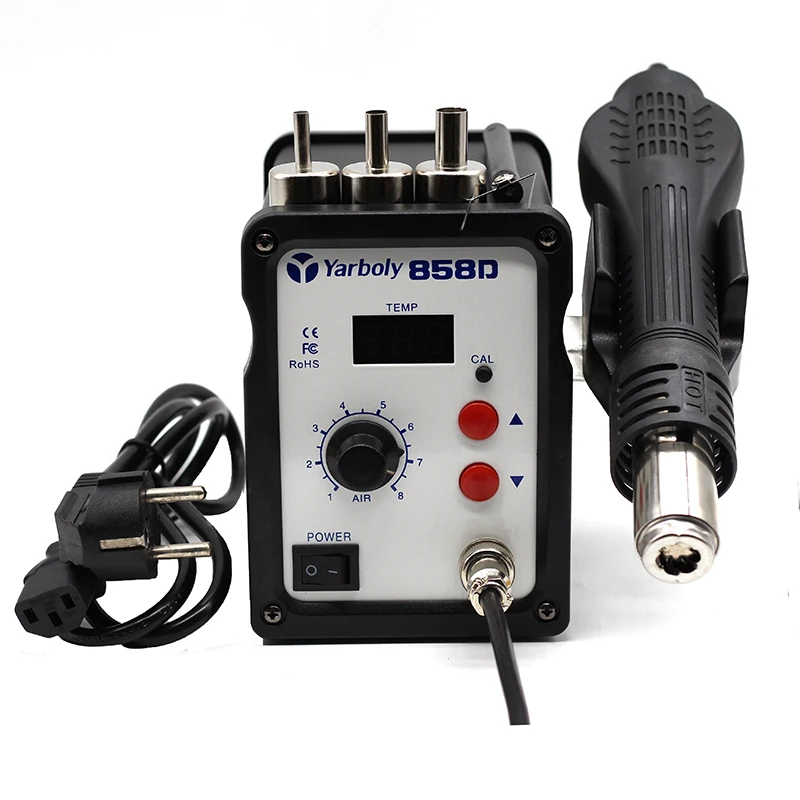 Hot Air Gun 858D ESD Soldering Station LED Digital Desoldering Rework Station Solder Iron Welding Tool