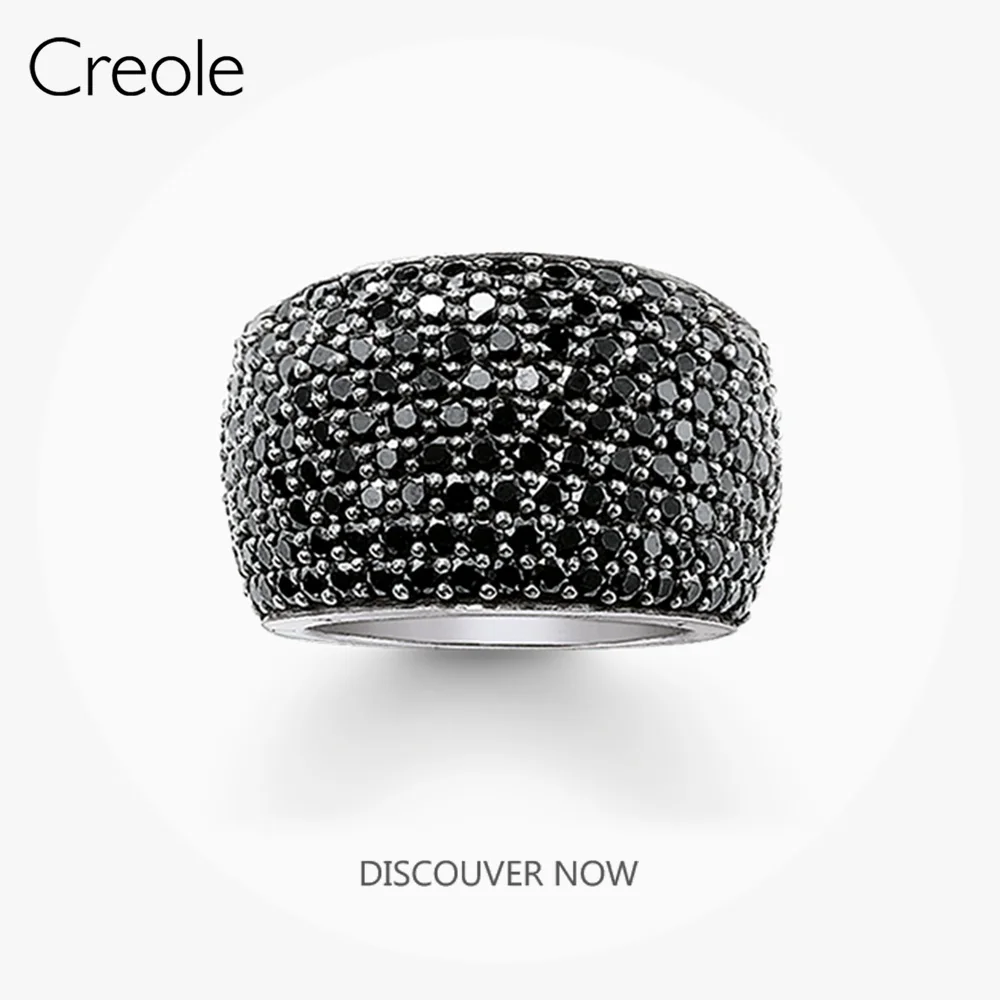 The Band Ring Black CZ Pave,2019 Brand 925 Sterling Silver Fashion Jewelry Vintage Magically Dazzling Gift For Women Men