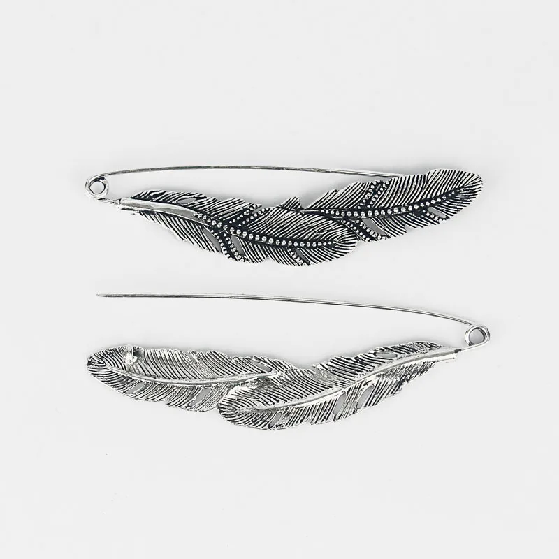 1pcs Large Antique Silver Color Sunflower/Leaves/Feather Durable Strong Metal Shawl Kilt Scarf Brooch Safety Pin 88-90mm