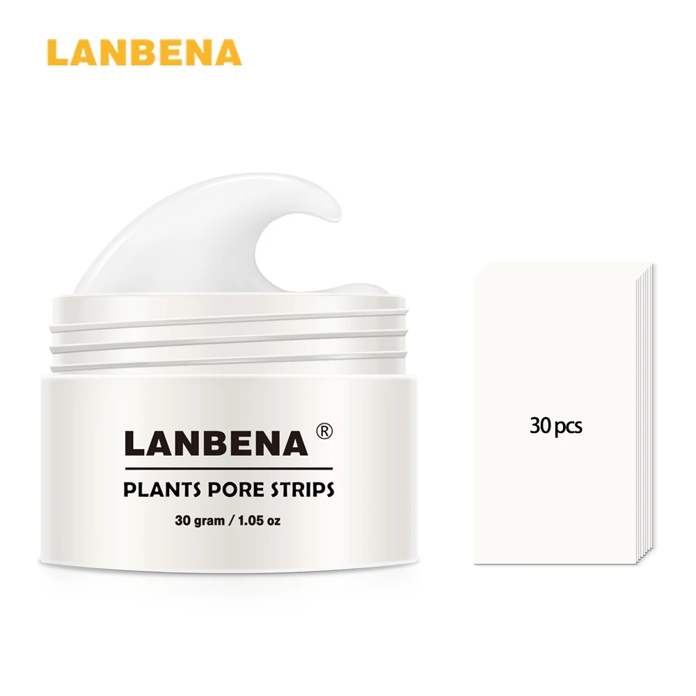 LANBENA-mascarilla Facial removedora de puntos negros, máscara de nariz, tira de poros, máscara negra, tratamiento de acné, exfoliación, limpieza