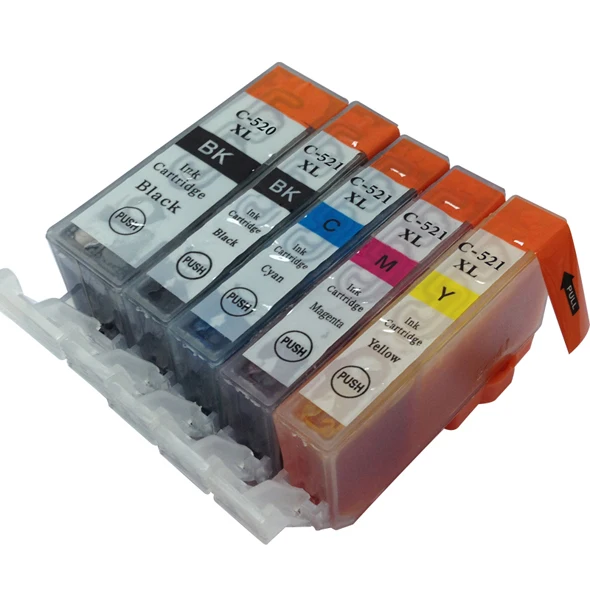 PGI520 CLI521 5 color Ink Cartridge Used for Canons Pixma IP3680 MP545 MP620 MP630 MP638 MP980 MX868 MP990