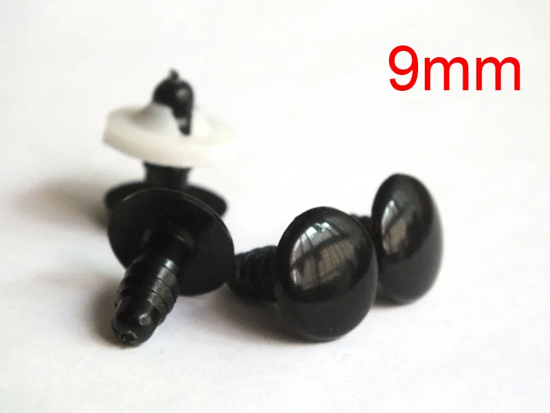 Free Shipping 200pcs X 9mm Black Flat Plastic Saety Eyes For Amigurumi Or Plush Toy