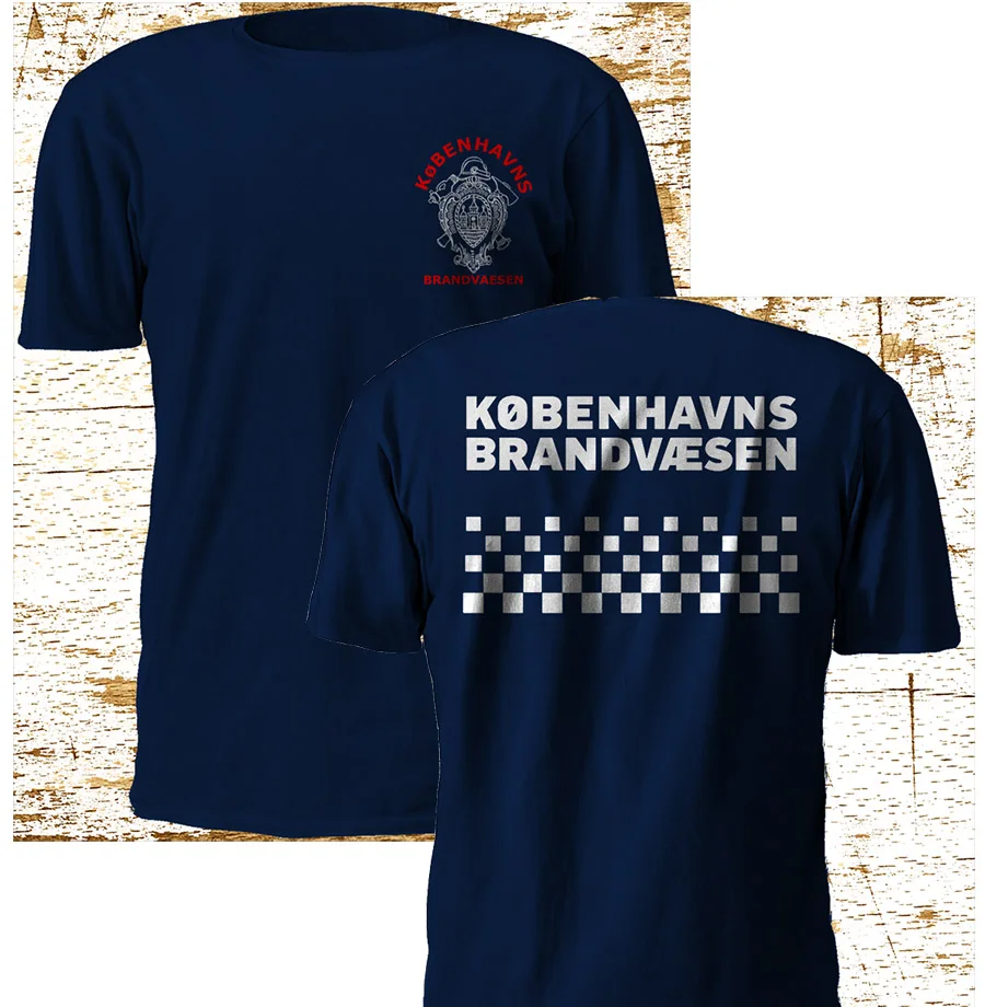 2019 New Summer Casual Men T-shirt New DENMARK firefighter Fire Department kobenhavns brandvaesen Navy TSHirt S-3XL