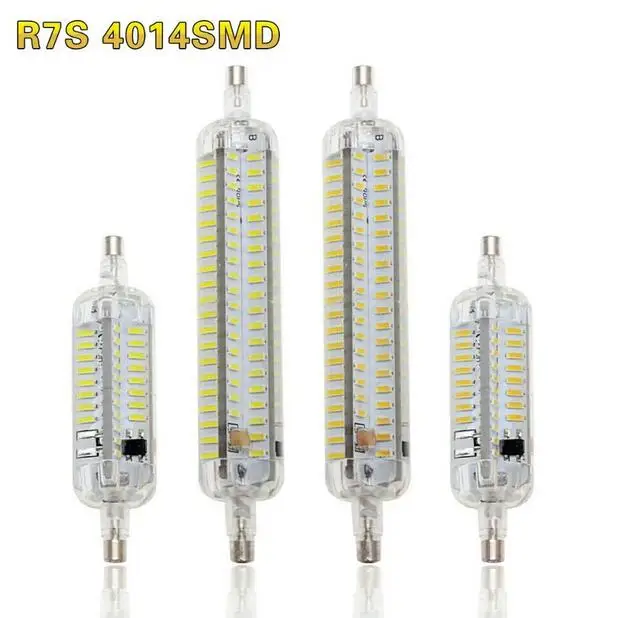 Super Bright R7S LED Light 7W 15W 76Led 152Led 220V 110V SMD 4014 Led Lamp R7S 78mm 118mm Silicone Halogen Lamps Floodlight