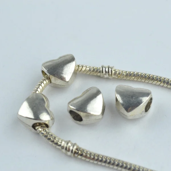 10 pcs alloy beads Heart Shape charm tibetan silver diy beads for European bracelet jewelry making 1830