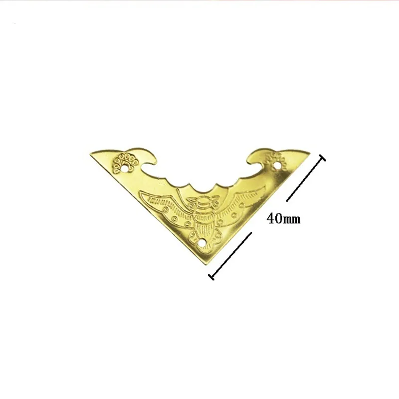 Brass Filigree Triangle Bat Coner Cabochon,Ancient Yellow Corner,Flatback Embellishments Scrapbooking,Decor For Wooden Box,8Pcs