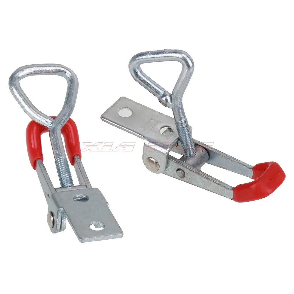 2pcs Galvanized iron Quick Adjustable Buckle Toggle Catch Latch Lock Clamp Hasp Home Tool box Case Fitting Metal Toggle Latch