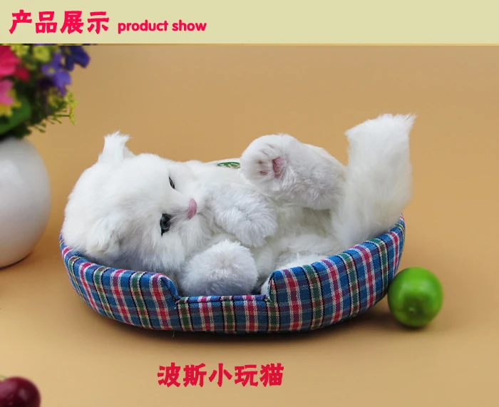 

Новая модель белого кота, Реалистичная персидская игрушка, подарок 21x12x14 см